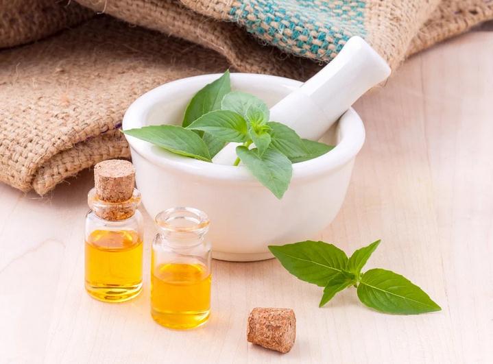 Basil leaves and oil 