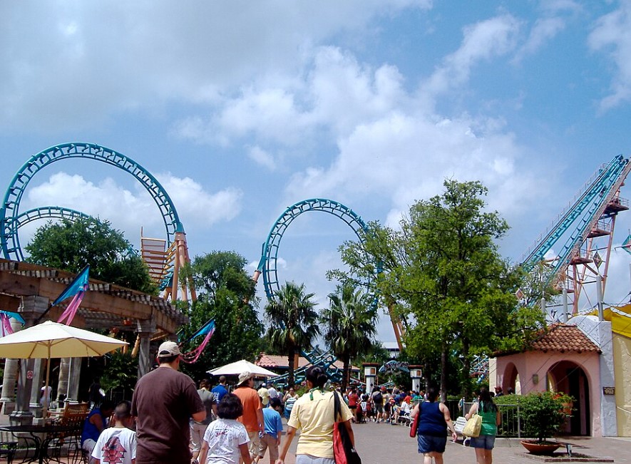 Track of Boomerang at Six Flags Fiesta Texas