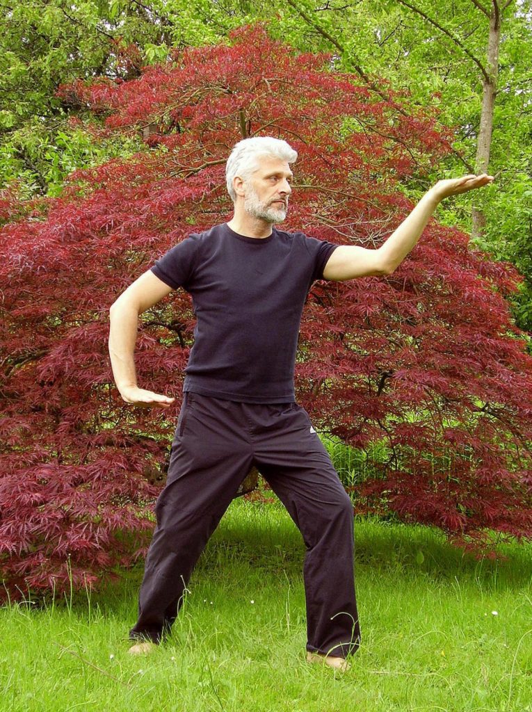 A man practicing tai chi